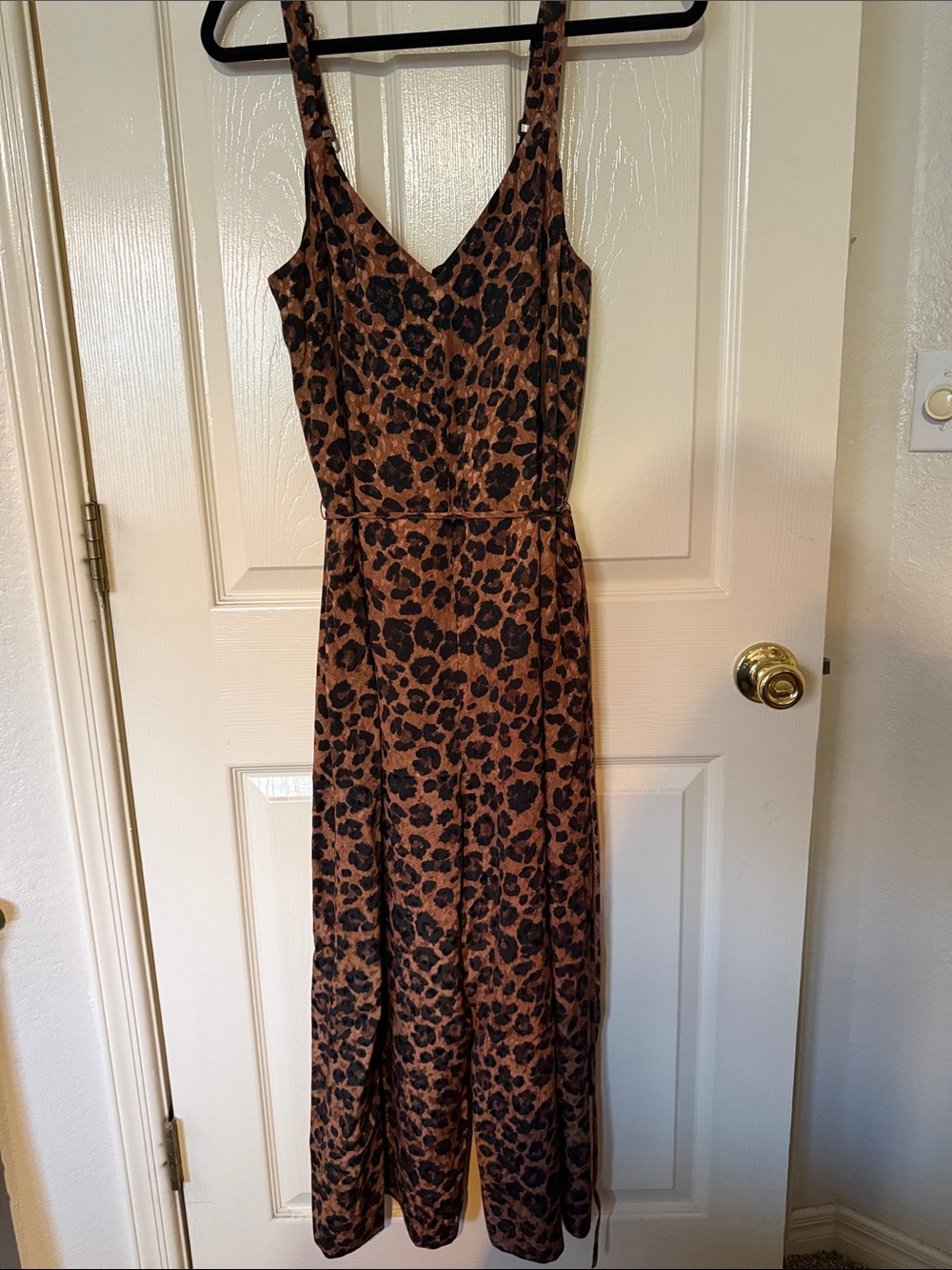 Gianni Bini Brown and Black Leopard Print Jump Suit